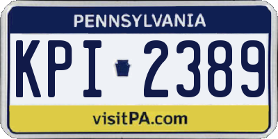 PA license plate KPI2389