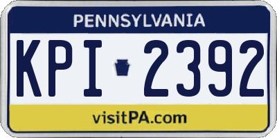 PA license plate KPI2392