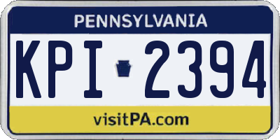 PA license plate KPI2394