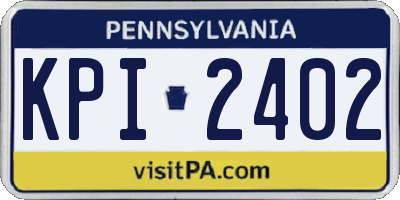 PA license plate KPI2402