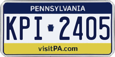 PA license plate KPI2405