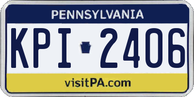 PA license plate KPI2406