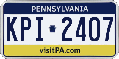 PA license plate KPI2407