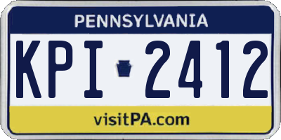 PA license plate KPI2412