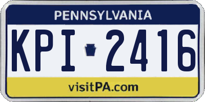 PA license plate KPI2416