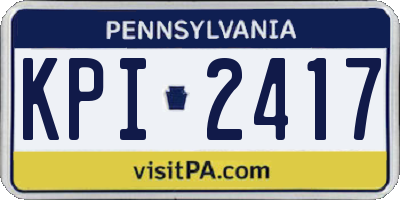 PA license plate KPI2417