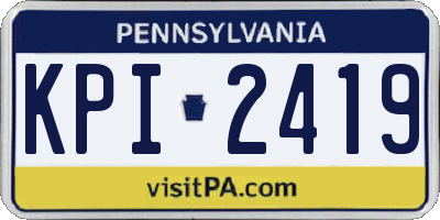 PA license plate KPI2419