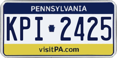 PA license plate KPI2425