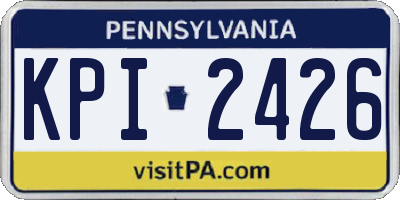 PA license plate KPI2426