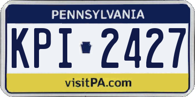 PA license plate KPI2427
