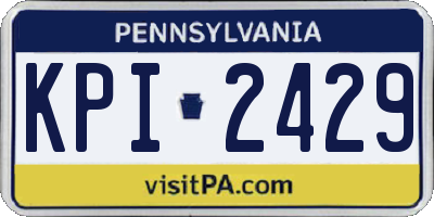 PA license plate KPI2429
