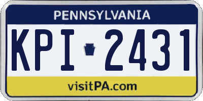 PA license plate KPI2431