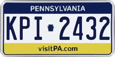 PA license plate KPI2432