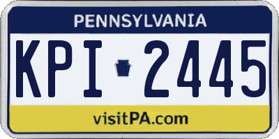PA license plate KPI2445