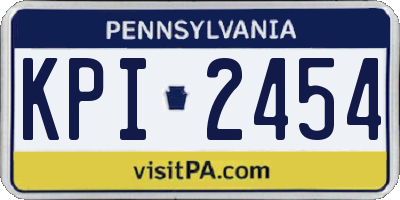 PA license plate KPI2454