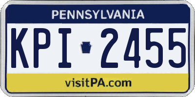 PA license plate KPI2455
