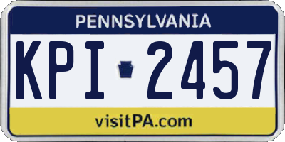 PA license plate KPI2457