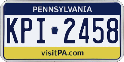 PA license plate KPI2458