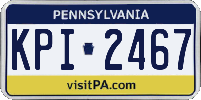 PA license plate KPI2467