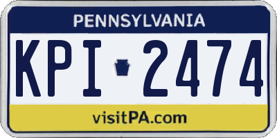 PA license plate KPI2474