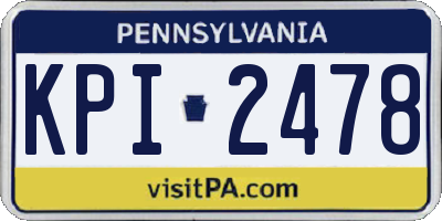 PA license plate KPI2478