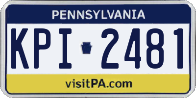 PA license plate KPI2481