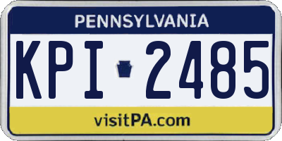 PA license plate KPI2485