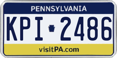 PA license plate KPI2486