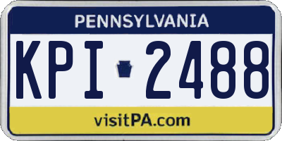 PA license plate KPI2488