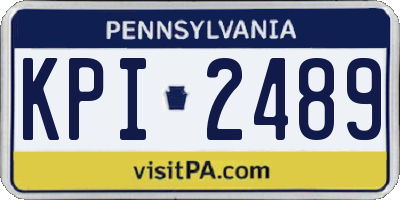 PA license plate KPI2489