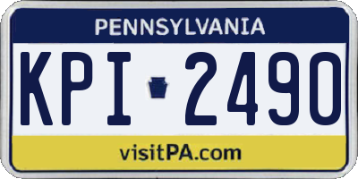 PA license plate KPI2490