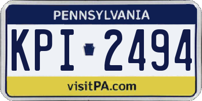 PA license plate KPI2494