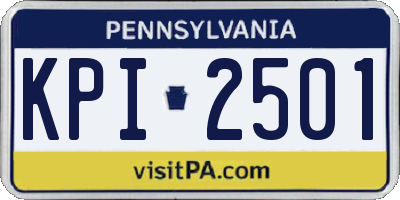 PA license plate KPI2501