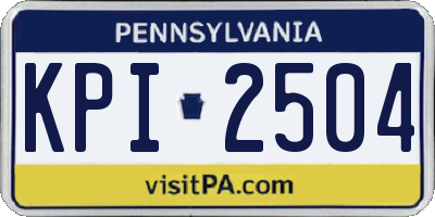PA license plate KPI2504
