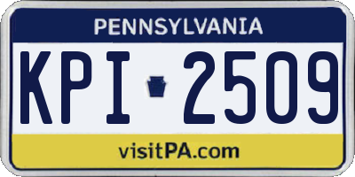 PA license plate KPI2509
