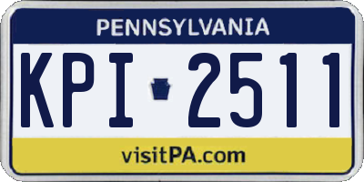 PA license plate KPI2511