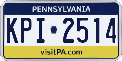 PA license plate KPI2514