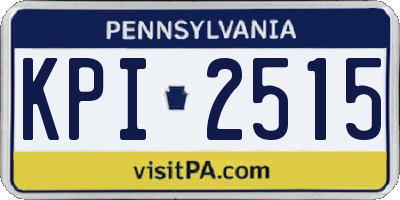 PA license plate KPI2515
