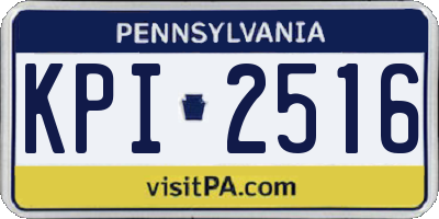 PA license plate KPI2516