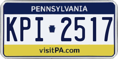 PA license plate KPI2517