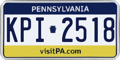 PA license plate KPI2518