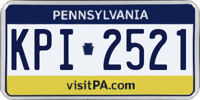 PA license plate KPI2521