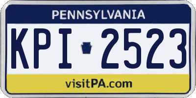PA license plate KPI2523