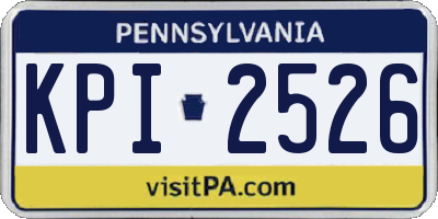 PA license plate KPI2526