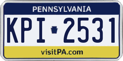 PA license plate KPI2531