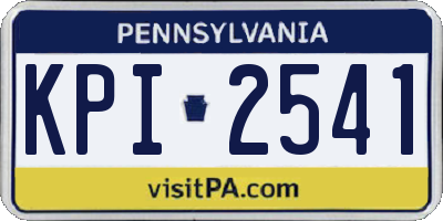 PA license plate KPI2541