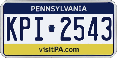 PA license plate KPI2543