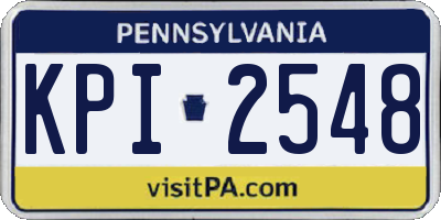 PA license plate KPI2548