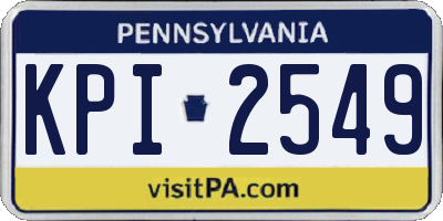 PA license plate KPI2549