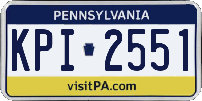 PA license plate KPI2551